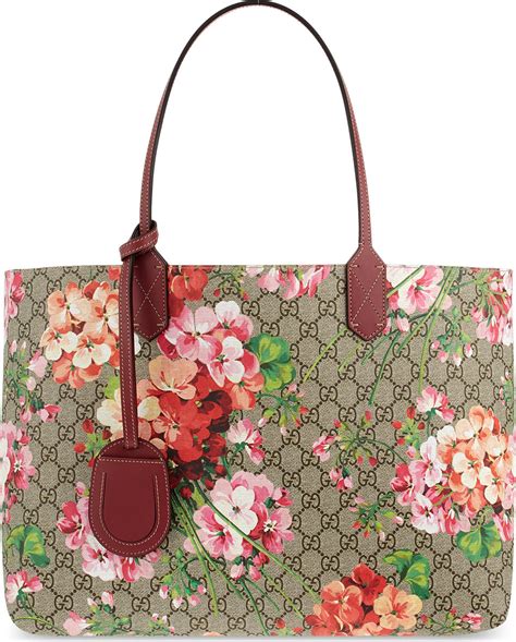 gucci bag with flowers|Gucci floral tote bag.